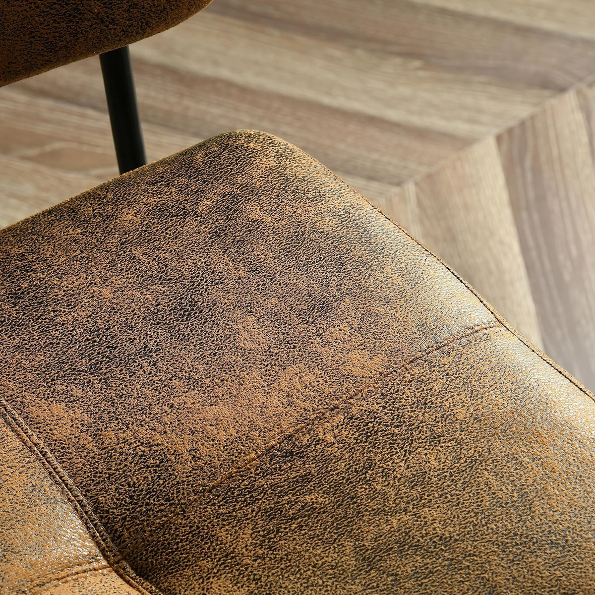 MEUBLE COSY Barkrukken, set van 2 barstoel, zithoogte 69 cm, met rugleuning en voetensteun van suède, voor bar, bistro, café, keuken, industrieel, bruin, 51x46x102cm
