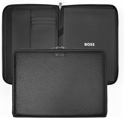 HUGO BOSS Monogram Conference Folder L Black
