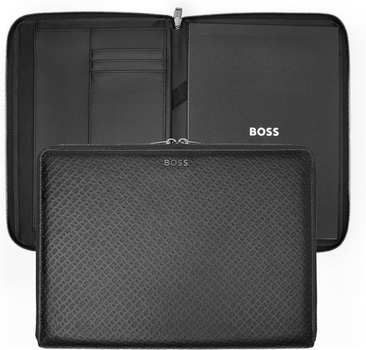 HUGO BOSS Monogram Conference Folder L Black