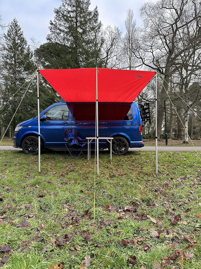 Wild Earth DELUX Zonneluifel voor VW Camper Van Camper RV 2.4m x 3m ROOD