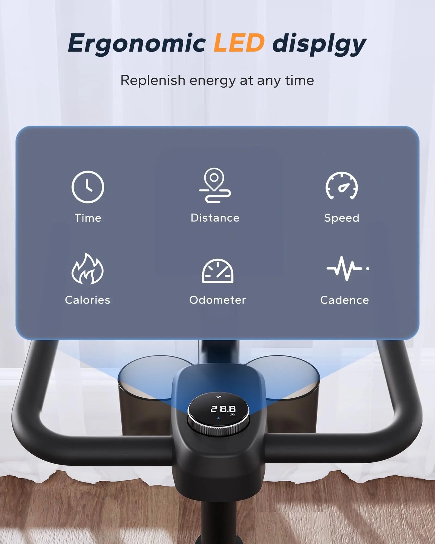 Hometrainer - Fitness fiets - Multifunctionele Opbergruimte - Weerstandssysteem Magnetisch - Transportwielen - Hartslagfunctie - voor Gewichtsverlies - Batterij-aangedreven - 120kg - Zwart