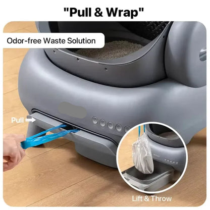 Kattenbak – Kattentoilet – Zelfreinigende Bak – Automatische Kattenbak – Semi-Gesloten Kattenbak – Grote Inhoud 12L – ABS Plastic