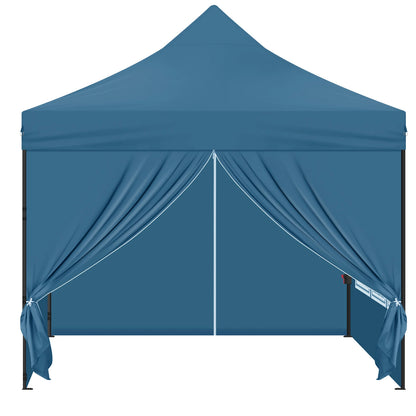 Tuinpaviljoen - 3x3m - Partytent - Verstelbare Hoogte - Gazebo - 4  Afneembare Zijpanelen - met Vensters - UV-Bestendig - Waterdichte - Blauw