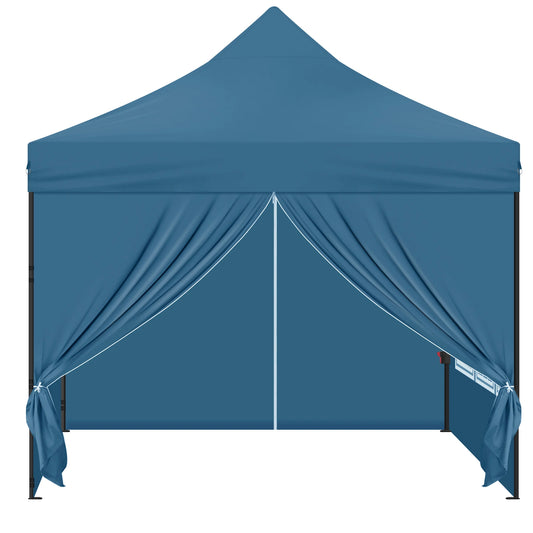 Tuinpaviljoen - 3x3m - Partytent - Verstelbare Hoogte - Gazebo - 4  Afneembare Zijpanelen - met Vensters - UV-Bestendig - Waterdichte - Blauw