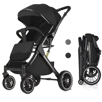 Kinderwagen – Wandelwagen - Babywagen – Inklapbaar - Compact en Opvouwbaar - Lichtgewicht - Comfortabel - Veilig – Schokabsorptie - Grijs