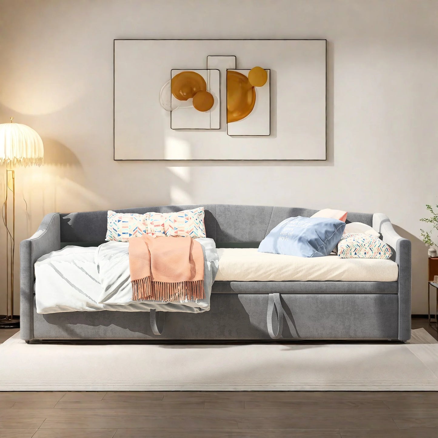 Rosahqnda Folding Sofa 90/180x200cm Multifunctional Two-in-One Sofa Bed Single/Double Upholstered bed Velvet Guest bed