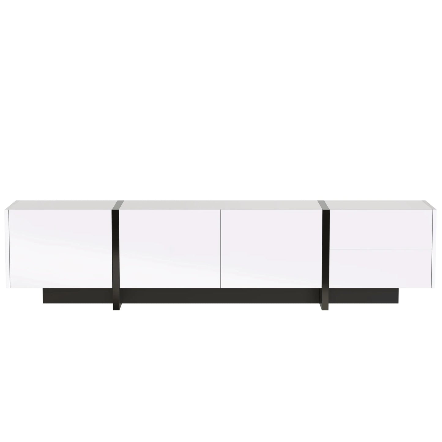 TV-Meubel – Tv-Meubel Met Opbergruimte – Tv-Kast – Woonkamermeubel – Hoogglans Wit – 190 Cm Breed – Max 50 Kg Draagkracht - 190 x 35 x 45cm - Wit