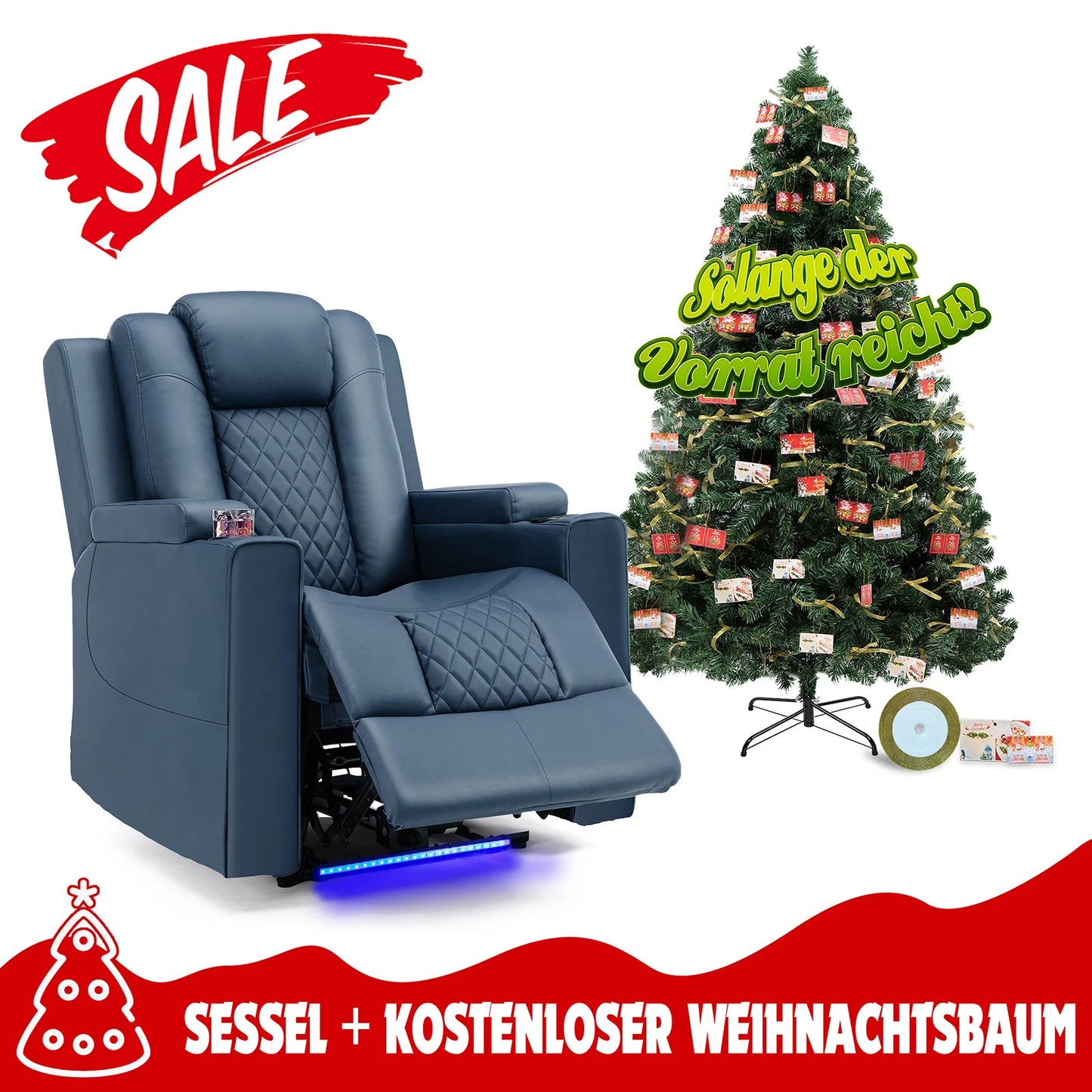 Relaxfauteuil – Relaxstoel – TV-stoel – Fauteuil – Loungestoel – Verstelbaar – Brandveilige Kunstkerstboom