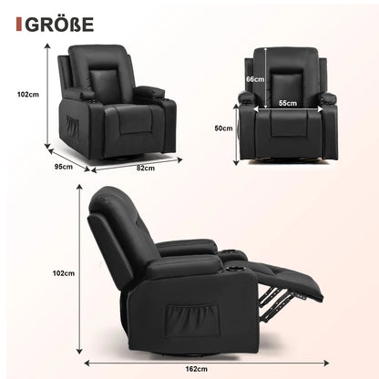 Relaxfauteuil – Relaxstoel – TV Stoel – Draaifauteuil – Leesstoel – Lichtgrijs – 360° Draaibaar – Kantelbare Rugleuning Tot 160°