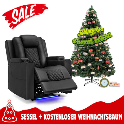 Relaxfauteuil – Relaxstoel – TV Fauteuil – Draaifauteuil – Schommelstoel – Verstelbare Rugleuning tot 160° – Uitklapbare Voetensteun – Beige PU/Linnen