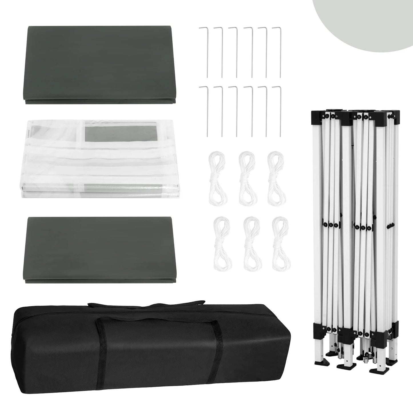 Pop-Up Tent – Tuinpaviljoen – Opblaasbare Tuintent – Buiten Shelter – 3x6 Meter – UV-Bescherming 98% – Verstelbare Hoogte - Grijs