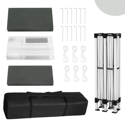 Pop-Up Tent – Tuinpaviljoen – Opblaasbare Tuintent – Buiten Shelter – 3x6 Meter – UV-Bescherming 98% – Verstelbare Hoogte - Grijs