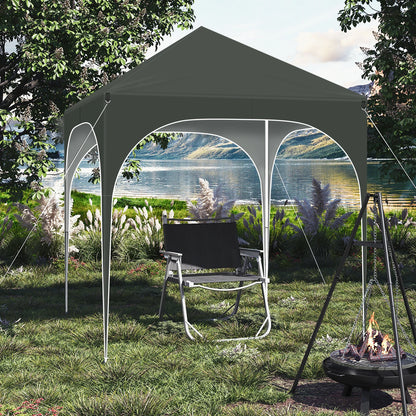Opvouwbare Partytent - Easy up Partytent - Pop-up Paviljoen - 2x2m - Verstelbare Hoogte - Zijwanden - Waterdicht - UV - Bescherming - Buiten - Beige