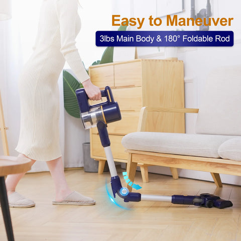 Cordless Stick Vacuum Cleaner - Stick Vacuum Cleaner - Vacuum Cleaner - Cordless Stick Vacuum Cleaner - Powerful Suction - 15 Kpa - 6-in-1 vacuum cleaner - 140W - Black