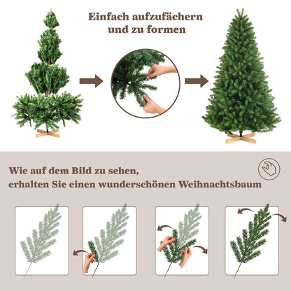 Kunstkerstboom met witte sneeuw – Kunstboom – Nep kerstboom – LED kerstboom – Kerstdecoratie – 235 cm hoog – Warmwitte LED verlichting met 8 standen