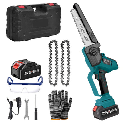 Mini Kettingzaag - Takkenzaag - Handzaag - Snoeizaag - Draadloze - 8 Inch - 18V - 3000W - Brushless - Boom- en Houtzagen - Tuin - Lightweight - 1 Accu