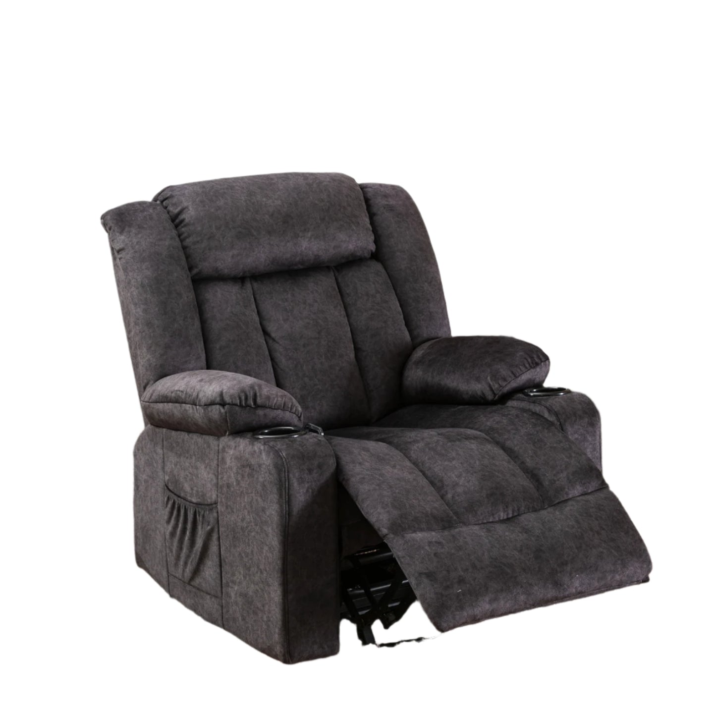 Relaxstoel – Relaxfauteuil – Verstelbare Stoel – Draaibare Fauteuil – Ligstoel – Fauteuil Met Voetsteun – Stoffen Bekleding – Maximaal 150 Kg Draagvermogen - 95.2 x 95.2 x 99.2 cm - Grijs