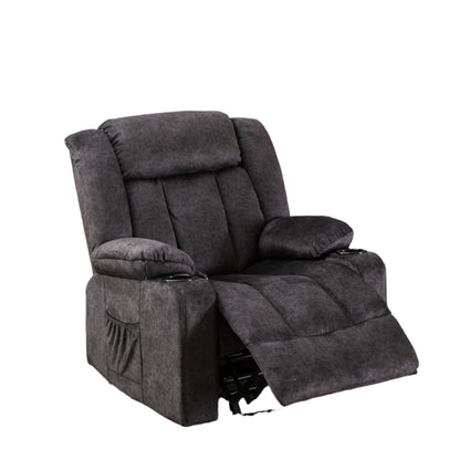 Relaxstoel – Relaxfauteuil – Verstelbare Stoel – Draaibare Fauteuil – Ligstoel – Fauteuil Met Voetsteun – Stoffen Bekleding – Maximaal 150 Kg Draagvermogen - 95.2 x 95.2 x 99.2 cm - Grijs