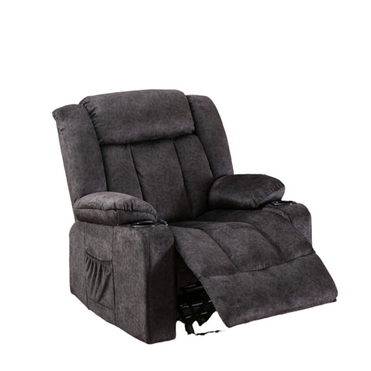 Relaxstoel – Relaxfauteuil – Verstelbare Stoel – Draaibare Fauteuil – Ligstoel – Fauteuil Met Voetsteun – Stoffen Bekleding – Maximaal 150 Kg Draagvermogen - 95.2 x 95.2 x 99.2 cm - Grijs