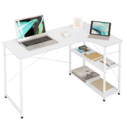 Table - Computer table - Computer desk - Laptop table - Office desk - Computer table L-shaped - 13 kg - Light oak and black and white