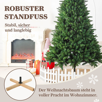 Witte Kunstkerstboom – Kunstkerstboom – Nepkerstboom – Kerstboom LED – Sneeuweffect Boom – 210 cm Hoogte – 350 Warm Witte LED’s – 1348 Takken – Duurzame PE+PVC Naalden – Inklapbaar Metalen Standaard