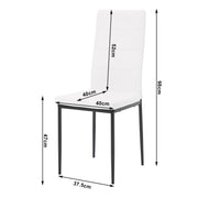 Chair - Dining room chairs - Dining room chairs set of 4 - Modern dining room chair with high backrest - Velvet chair - 150kg - Black leather