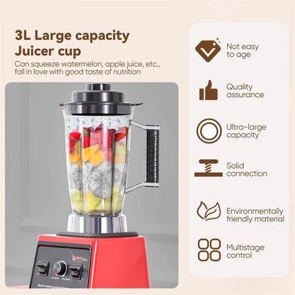 Elektrische Blender - Keukenmachine - Blender - 3-in-1 - 9500W - Krachtige Blender - 38,000 RPM - 220V - Meertrapsregeling - Comfortabele Grip