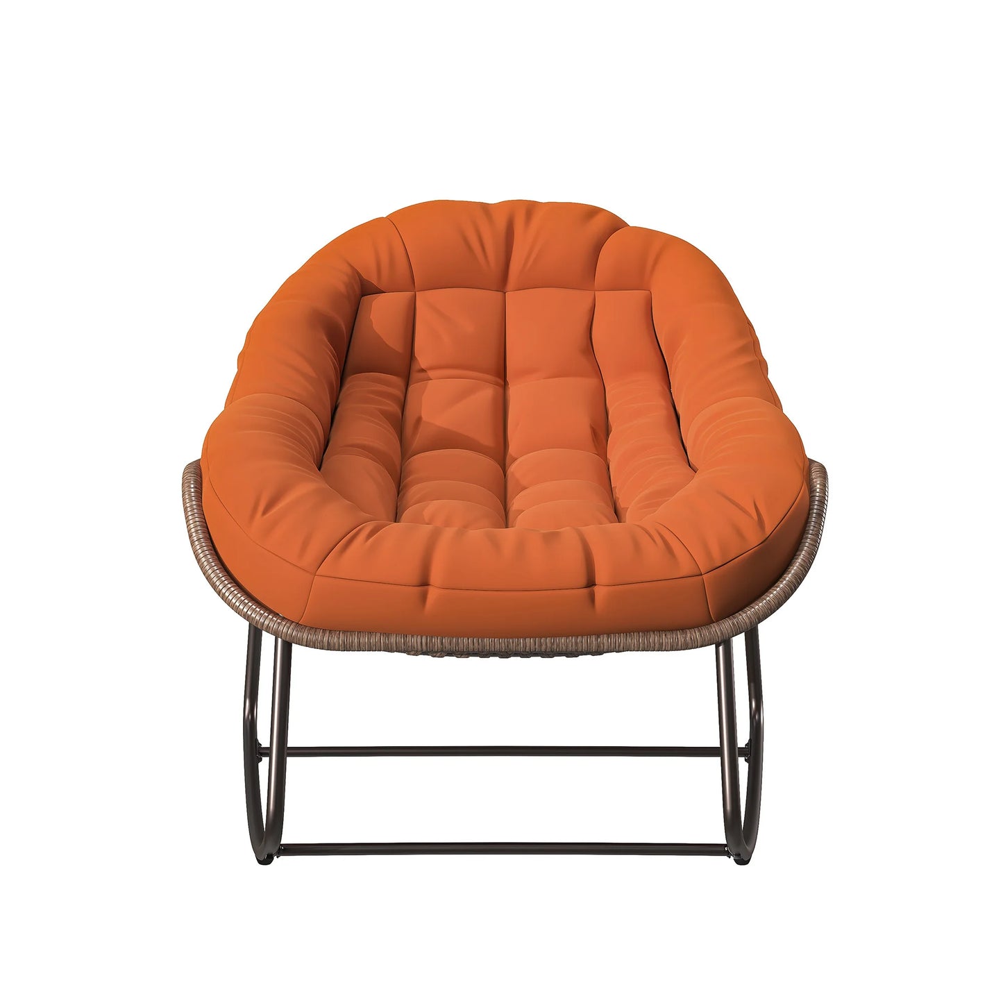 Schommelstoel – Relaxstoel – Fauteuil – Voedingsstoel – Loungestoel – Ergonomisch Ontwerp – Met Zacht Kussen – Stabiel Metalen Frame – Geschikt Binnen & Buiten