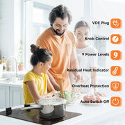 Inductie kookplaat - Induction Hob - Induction Cook Top - Inductie Fornuis - Elektrische Brander - Inbouw Inductiekookplaat - met 2 Branders - 30 cm - Inductiekookplaat met Stekker en Knopbediening - Zwart