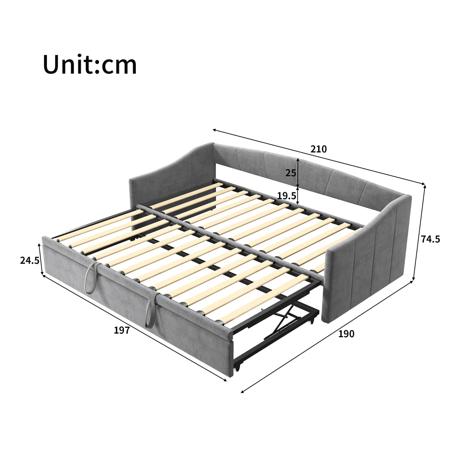 Rosahqnda Folding Sofa 90/180x200cm Multifunctional Two-in-One Sofa Bed Single/Double Upholstered bed Velvet Guest bed