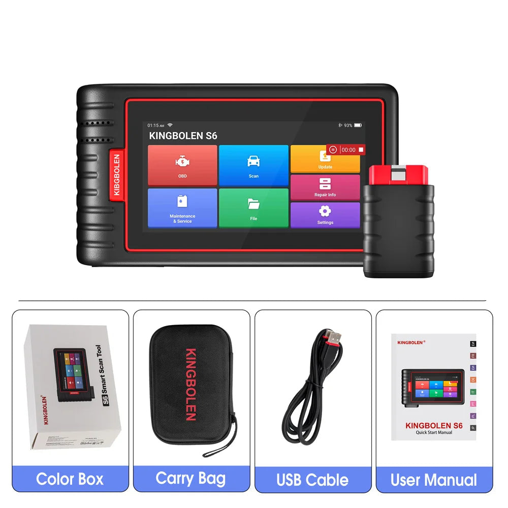 Bluetooth OBD2 Scanner – Auto Diagnostiek – Foutcode Uitlezer – Dashboard Scanner – VIN-Herkenning – 6 Inch Touchscreen – Bluetooth Verbinding - QUORE