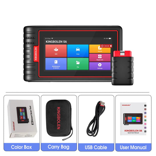 Bluetooth OBD2 Scanner – Auto Diagnostiek – Foutcode Uitlezer – Dashboard Scanner – VIN-Herkenning – 6 Inch Touchscreen – Bluetooth Verbinding - QUORE