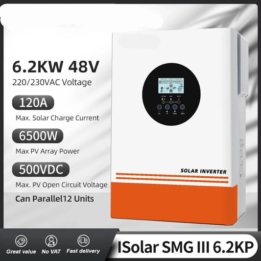 Omvormer – Zonne-energie Omvormer – Solar Converter – PV Inverter – 6,2 kW Capaciteit – 120A MPPT – Pure Sinusgolf Uitgang