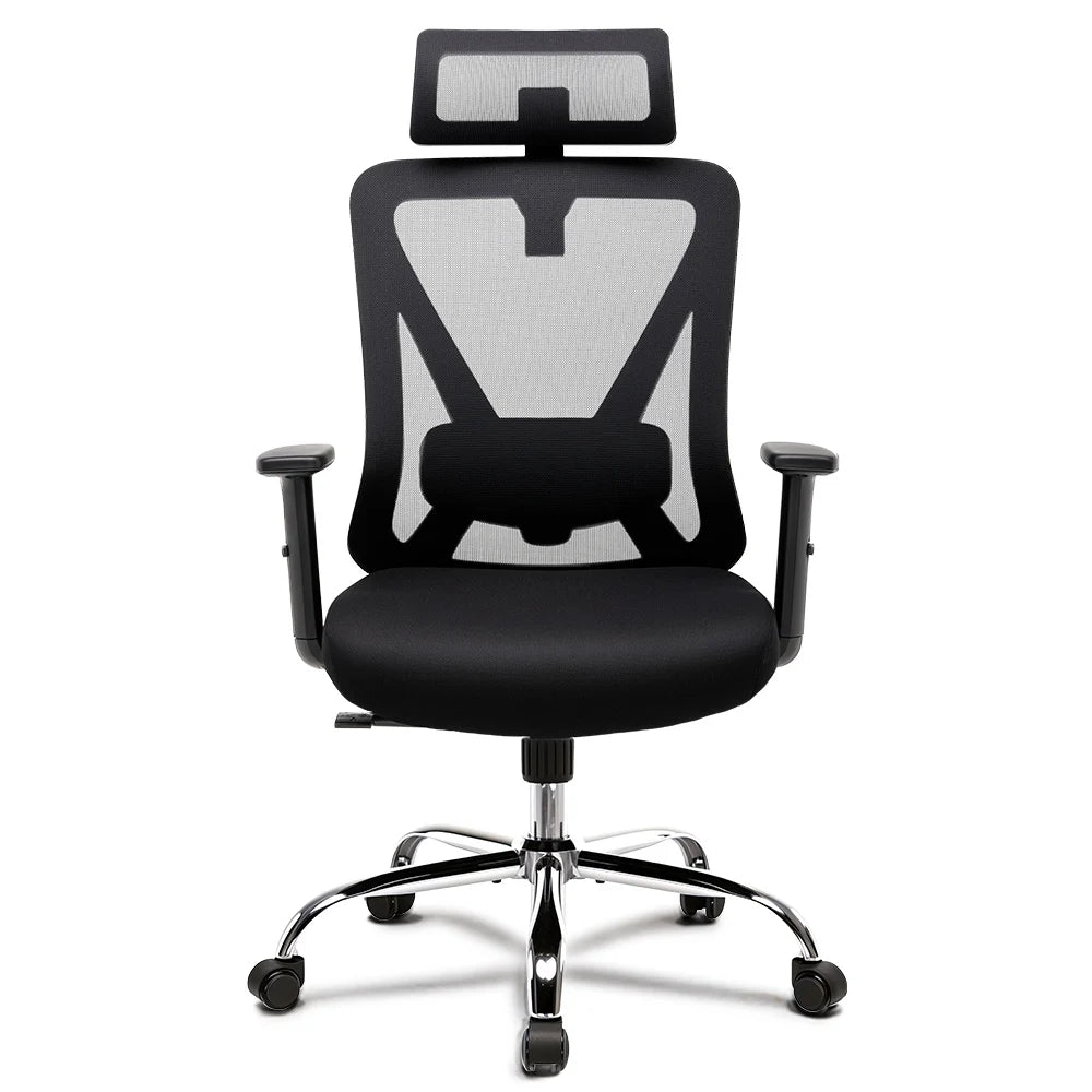 Bureaustoel – Ergonomische Stoel – Kantoorstoel – Gamestoel – Draaistoel – Verstelbare 3D Hoofd- en Lendensteun – Ademend Mesh Materiaal