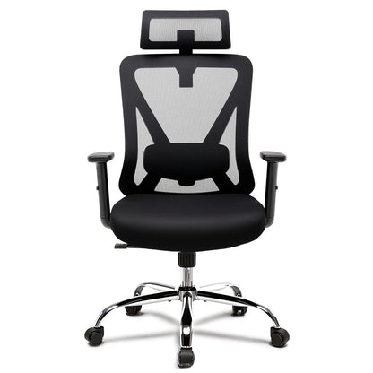 Bureaustoel – Ergonomische Stoel – Kantoorstoel – Gamestoel – Draaistoel – Verstelbare 3D Hoofd- en Lendensteun – Ademend Mesh Materiaal