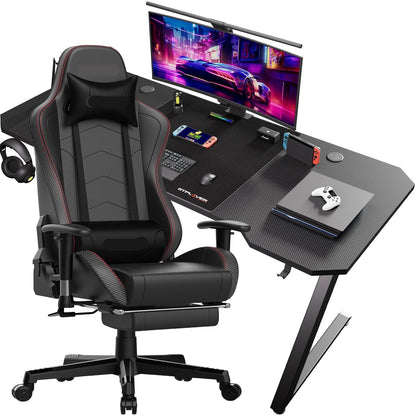 Gamingbureau – Gamebureau – Computerbureau – Hoekbureau – Gaming Desk – Ergonomisch Ontwerp – Krasbestendig Metalen Frame
