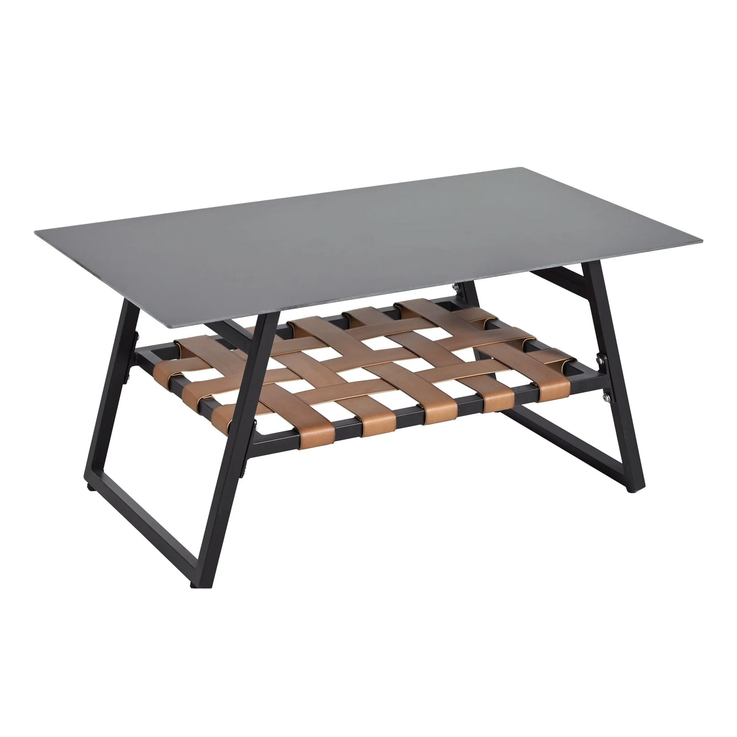 Tuinmeubelset – Hoekige Tuinmeubelset – Buitenmeubelen – Hoekbank – Tuinset – Balkonset – Gegalvaniseerd Stalen Frame – Glazen Tafelblad - Grijs