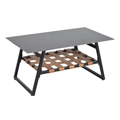 Tuinmeubelset – Hoekige Tuinmeubelset – Buitenmeubelen – Hoekbank – Tuinset – Balkonset – Gegalvaniseerd Stalen Frame – Glazen Tafelblad - Grijs