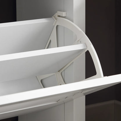 Schoenenkast – Schoenenrek – Schoenopberger – Schoenentoren – Schoenmeubel – Wit – Compact 80x108x25 cm – Stevige MDF Constructie