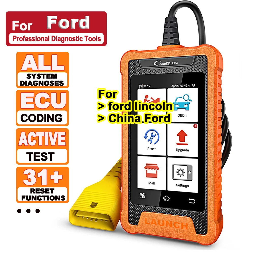 OBD Scanner - OBD2 - Auto Scanner - Auto uitlezen - Diagnose Apparatuur voor Auto's - Autoscanner - Autodiagnosetool - Actieve Test - Slimme Diagnose - 30+ Resetservices - ECU-Codering - OE-Niveau Diagnose - voor Ford