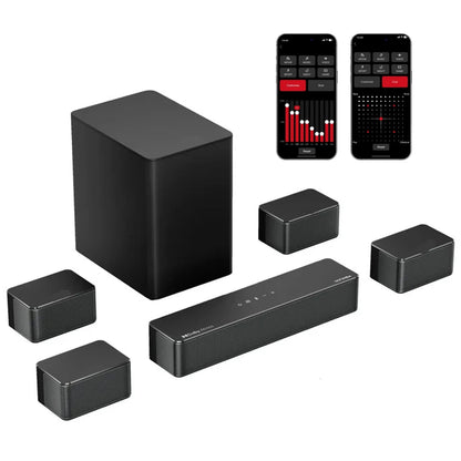 Soundbar - 7.1ch - Soundbar voor TV - Surround Sound-Systeem - met Subwoofer - Dolby Atmos - APP & Afstandsbediening - Bluetooth-luidspreker - AUX - Optical - HDMI - ARC - Zwart