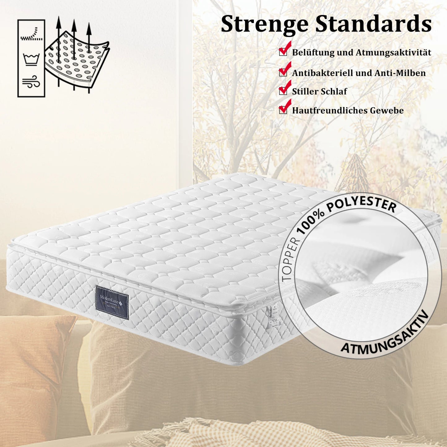 ROSAHQNDA 25 cm thick spring mattress, 90 x 200 cm, 140 x 200 cm, 160 x 200 cm
