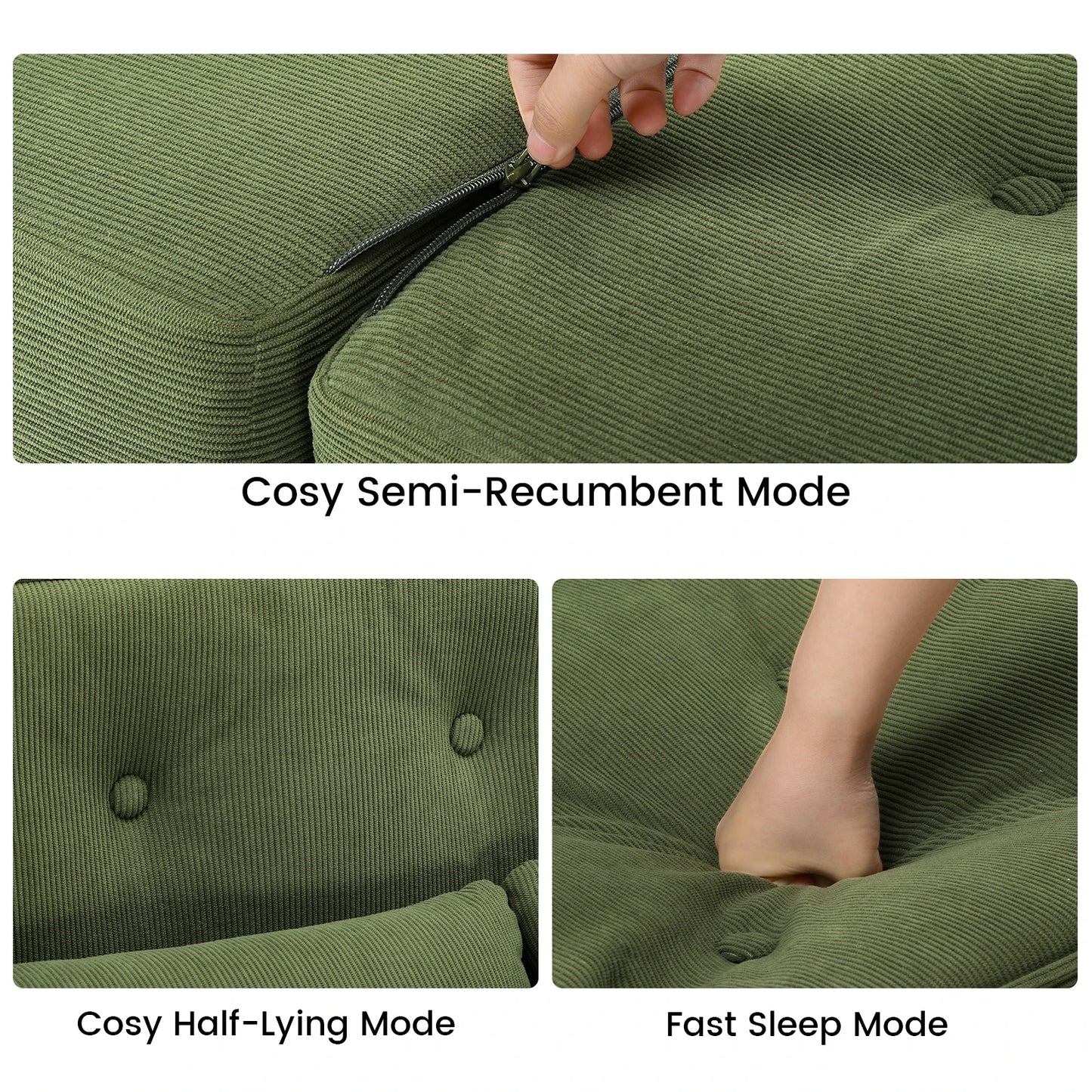 Sofa Bed – Slaapbank – Bedbank – Verstelbare Bank – Compacte Bank – 6 Verstelbare Rugleuning – Ademend Linnen Stof