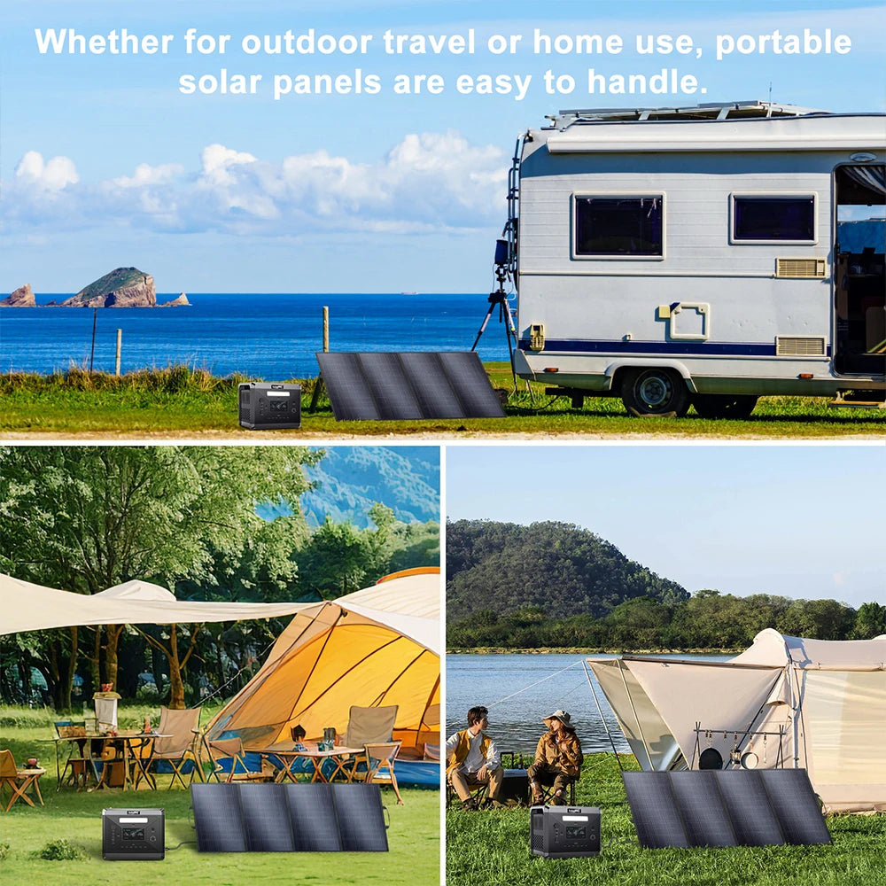 Zonnepaneel - Opvouwbaar Zonnepanelen - Zonneenergie - Sun Power - 200W - 18V - Draagbare Zonne-energie Oplader - Outdoor & Camping – Hoge Efficiëntie
