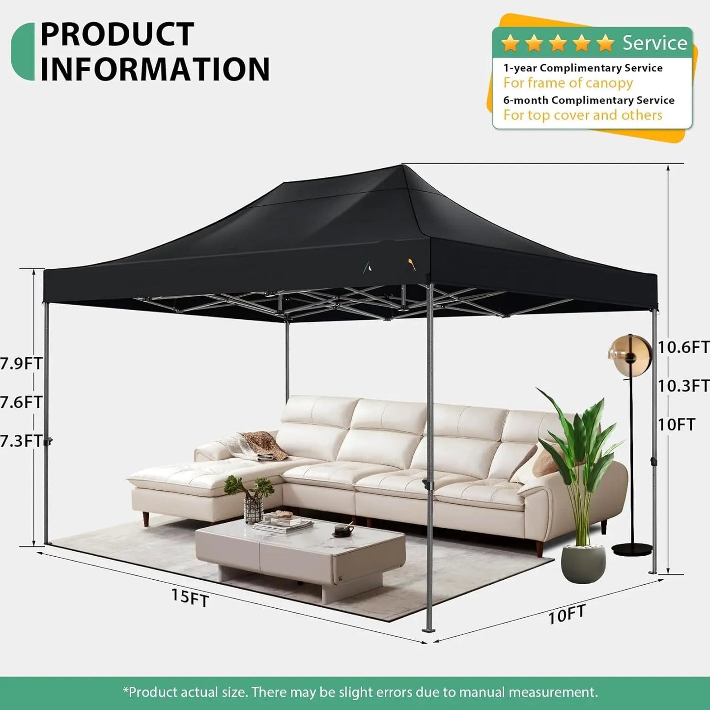 Partytent – Tuinpaviljoen – Overkapping – Tent – Waterdicht – 3 X 4,5 Meter – UV-Bescherming 50+ - Khaki