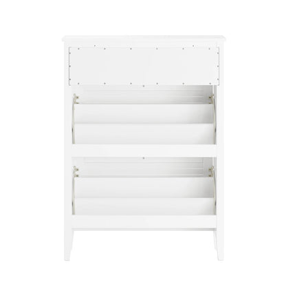 Schoenenkast – Schoenenrek – Schoenopberger – Schoenentoren – Schoenmeubel – Wit – Compact 80x108x25 cm – Stevige MDF Constructie