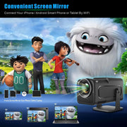 One Zisa - HY300 Mini - Beamer - Projector Beamer - Mini Meamer - 1920x1080dpi - Automatische focus - met WiFi - Android 11 - Zwart