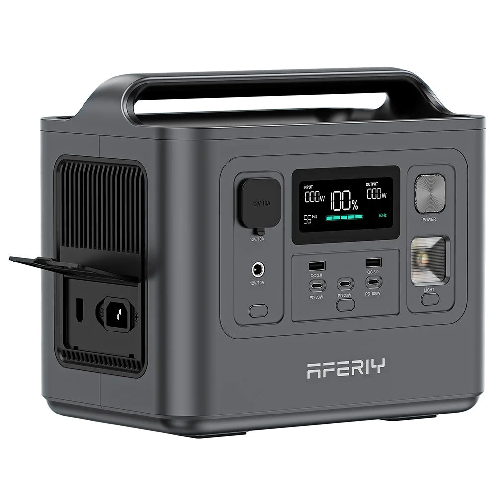 AFERIY P010 Portable Power Station, 800W 512Wh Outdoor Generator, 3500+ Cycles LiFePO₄ Battery, 8 Outputs, 1.5H Full Charge