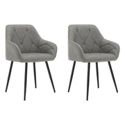 Dining room chairs - Chair - Dining room chairs set of 2 - Kitchen chairs - Make up chair - Modern design - Living room - Leather dark gray