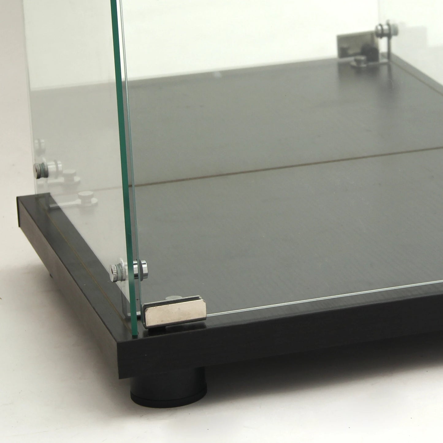 Glazen Vitrinekast – Vitrinekast – Displaykast – Boekenkast – Wijnkast – Zwarte Dubbele Deuren met LED-Verlichting – Spiegelachterwand – Slot Veiligheid - QUORE